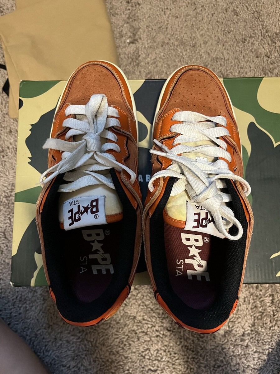 A Bathing Ape Bape Sk8 Sta Orange Brown | eBay