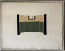 ALAN HERMAN VINTAGE MODERN ART CUBISM HARDEDGE LITHOGRAPH OLD  MODERNISM MOMA 80