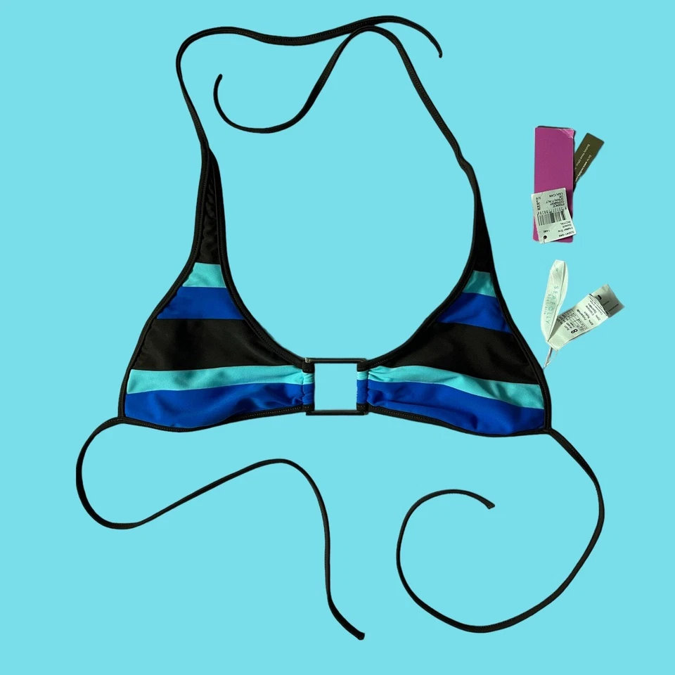 Новый с Ярлыками Y2K Seafolly с ремешками струнных инструментов треугольник с бретелью через шею бикини верхний размер 8 - Изображение 3 из 4