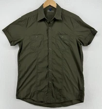 KENNETH COLE Shirt Mens M Tactical Safari REACTION Military Polo Cargo Green