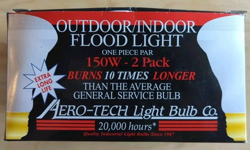 1 Box Of 2 Flood Lights ~ Aero-Tech Outdoor/Indoor ~ 150 Watts NEW