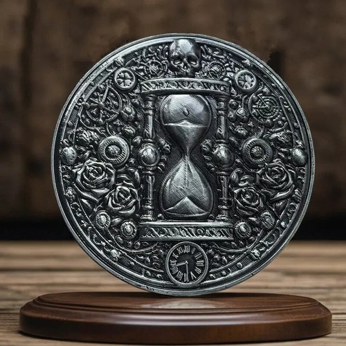 Memento Mori Challenge Münze graviert Totenkopf Medaille stoische Erinnerung Übungsmünze - Bild 2 von 7