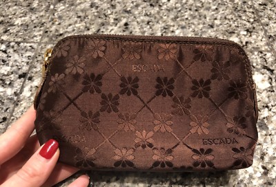 ESCADA Brown Satin Cosmetic Case