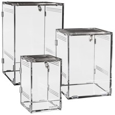 HabiStat Clear Invertebrate Acrylic Terrarium Mantis Spider Home Enclosure S/M/L