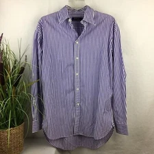Ralph Lauren Polo Purple & White Striped Long Sleeve Shirt S