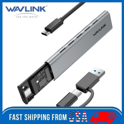 M.2 NVMe/SATA SSD Enclosure USB3.1 Gen 2(10Gbps) to NVMe PCI-E and SATA SSD Case