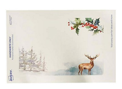 Avery Watercolor Reindeer Labels 3'' × 4-1/2''. Handwrite Only, 20 Labels 43703