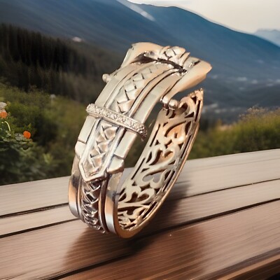 Scott Kay Sterling 925 Diamond Accent Equestrian Bracelet Lg Sz