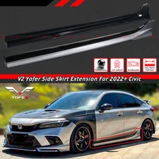 For 22-2025 Honda Civic Yofer V2 Lunar Silver Black 2 Tone Side Skirt Extension
