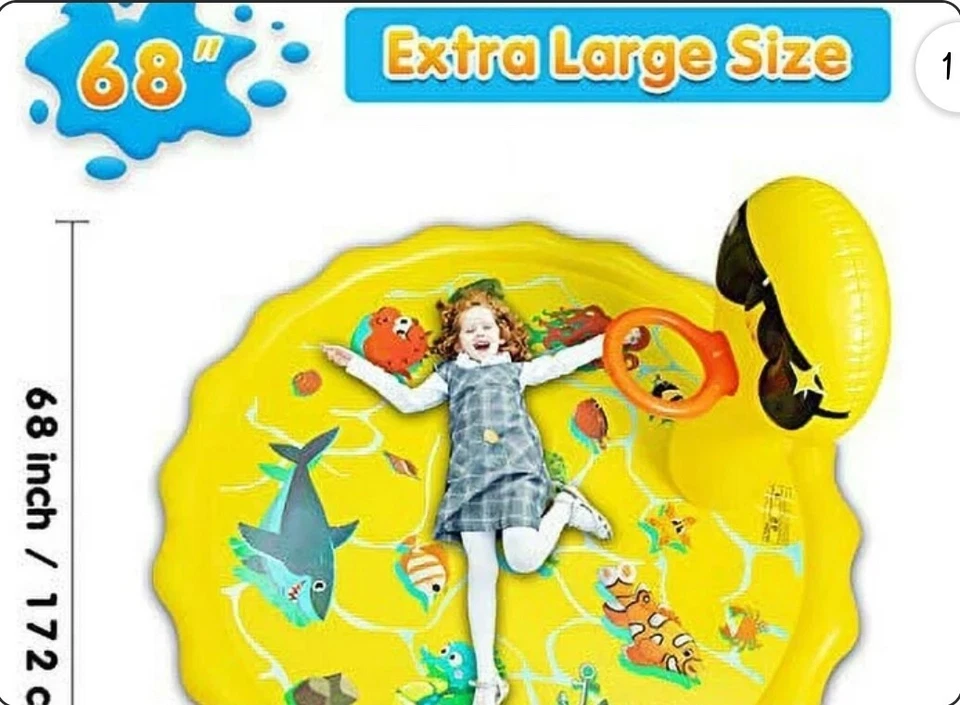 Aywewii Splash Pad & Sprinkler for Kids & Toddlers Play Inflatable Mat - Image 3 of 4