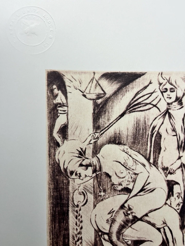 Erotische Lithographie - Die Geißel - um 1900 - Sado Vagina Fanny Lick - Erotic - Bild 2 von 2