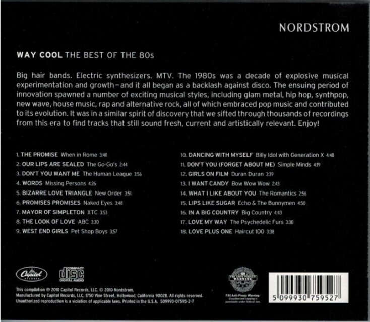 WAY COOL the best of the 80s - Various Artists (CD 2010) Presented