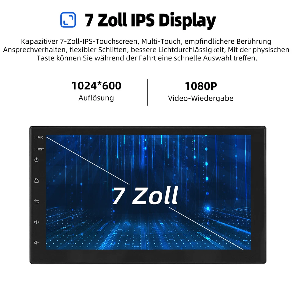 8-Core 6+128GB Android 14 Carplay Autoradio 2 DIN GPS NAVI WiFi AM RDS Bluetooth - Bild 4 von 4