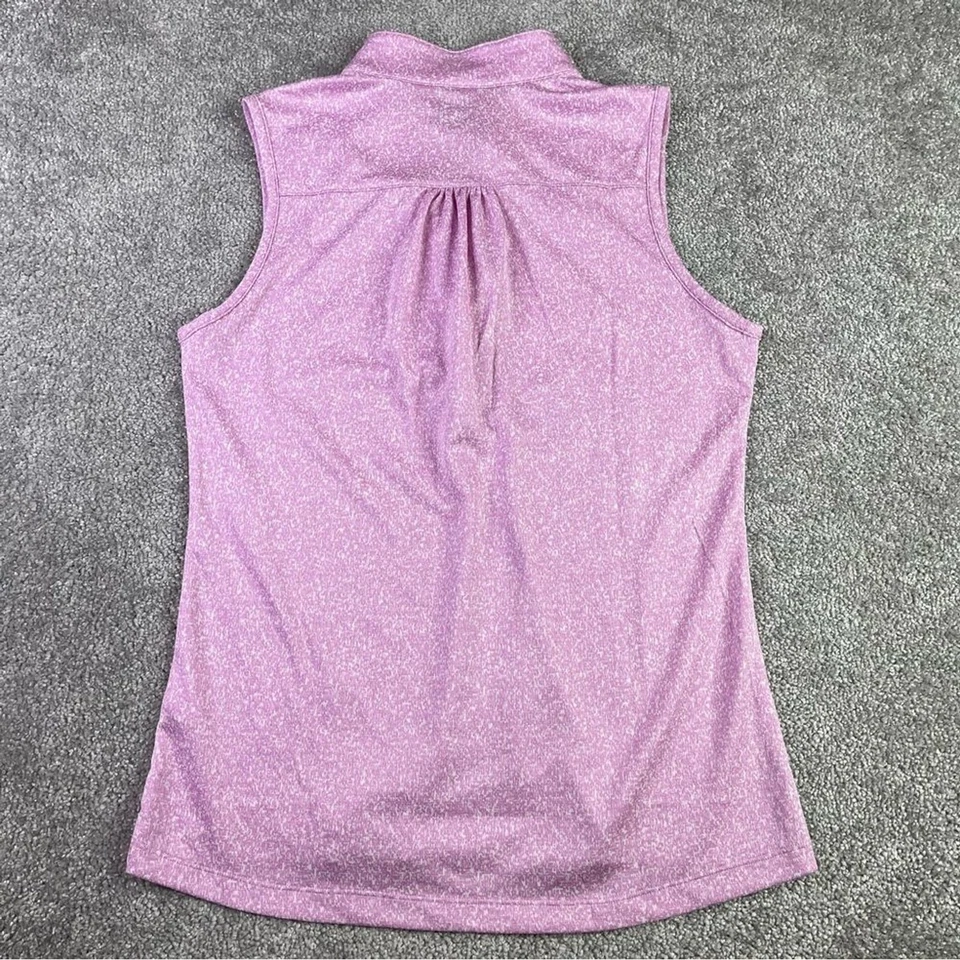 Camiseta sin mangas Greg Norman para mujer mediana rosa cuello falso rendimiento golf  Foto 3 de 4