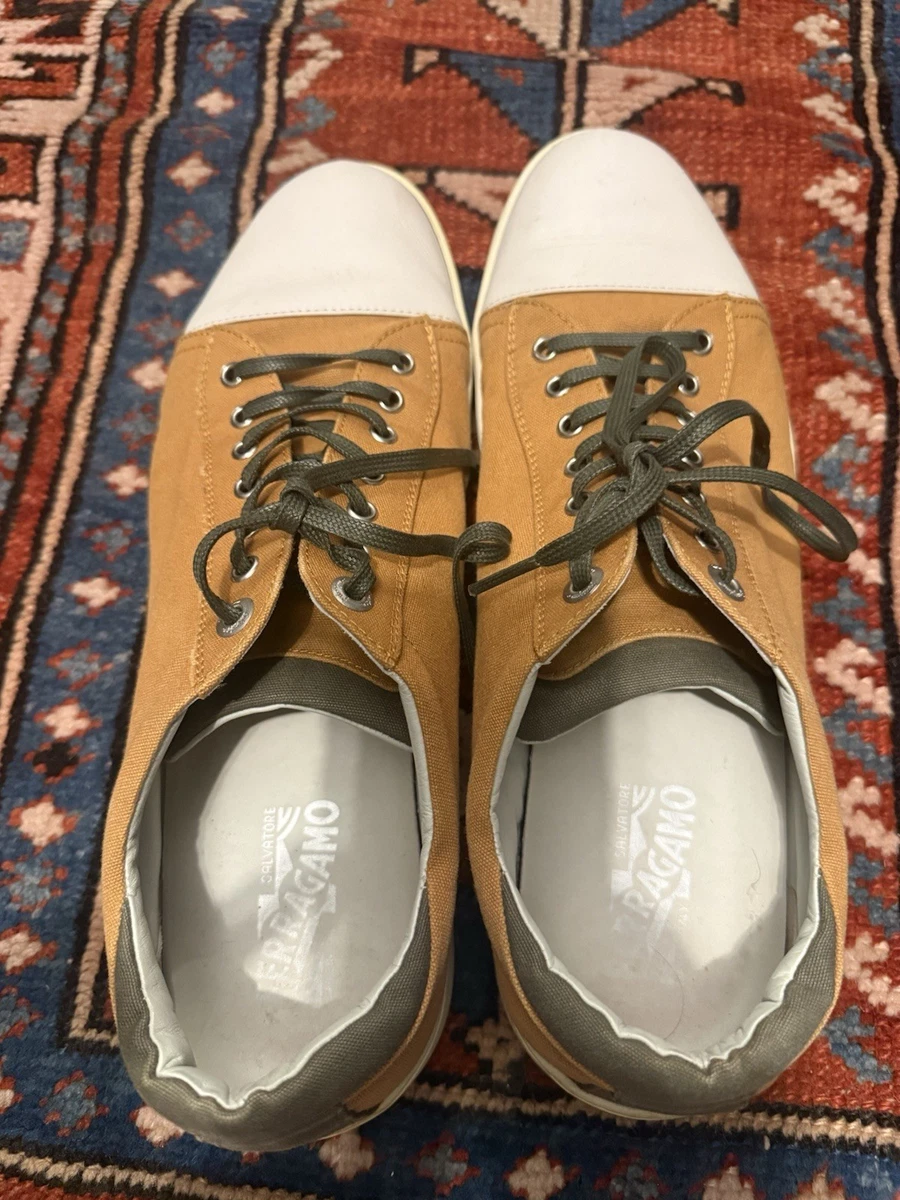 Salvatore Ferragamo White and Brown rubber sole. Great condition, barely worn. Low cut sneaker - Men | Ferragamo main image 2