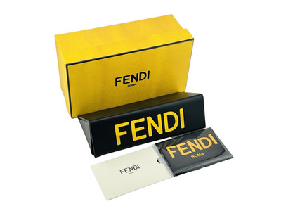 Neu Fendi Roma schwarz Dreieck Hartschale Sonnenbrille Brillenetui Box Karte