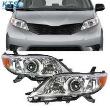 Pair Headlights For Toyota Sienna 2011-2020 Halogen Headlamps Left+Right Side