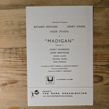 MADIGAN 1968 UK press booklet Don Siegel Richard Widmark Henry Fonda