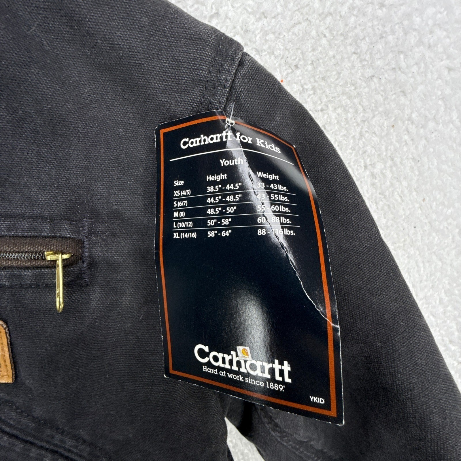 Carhartt Detroit Jacket Fleece Lined Youth Small (6/7) YYJ97 BLK Black NWT NOS image 10