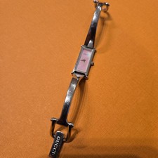 GUCCI 1500L Pink Shell Dial Silver Qz Ladies Watch