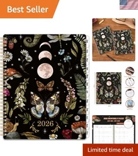 Stylish 2026 Calendar Planner - 8" x 10" with Twin-Wire Binding & Vintage Design