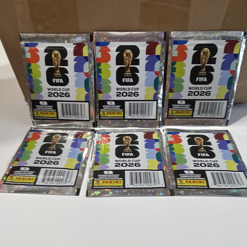 6 Packs, Panini FIFA World Cup 2026 Sealed Sticker Pack, 7 Stickers, Soccer