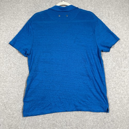 Vilebrequin Hemd Herren XL Leinen Jersey Pyramide Polo Kurzarm Logo Blau Hawaii - Bild 6 von 15