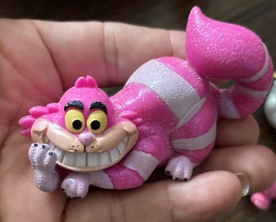 Cheshire Cat Glitter Figure Cake Topper 3''l, Glittery Purple Grin PVC Toy