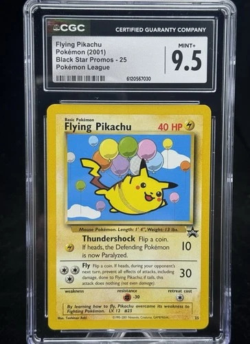 Flying Pikachu #25 Black Star Promo Pokemon League 2001 CGC 9.5  🎈☁️