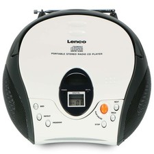 Lenco SCD-24 White - Tragbares FM-Radio mit CD-Player - Kopfhöreranschluß - Weiß