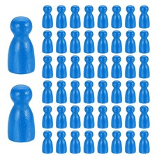 50Pcs Wood Peg Dolls Unfinished, 1" x 1/2" Blank Family Figures, Blue