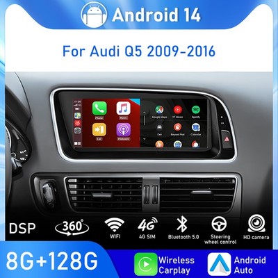 Für Audi Q5 8R 2009-2016 8.8'' Android 14 Autoradio CarPlay 8-Kern 128GB GPS Navi