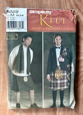 Simplicity Sewing Pattern 5029 Mens Kilt  Jacket  ShoulderFly Sz XS S M UNUSED