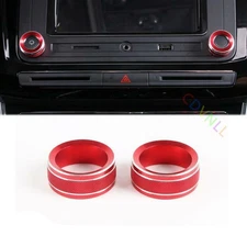 Inner CD Switch Button Knob Cover Bezel For VW Passat B8 2016-2018 Red Aluminum