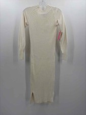 Pre-Owned Lulus White Size Medium Maxi Long Sleeve Dress