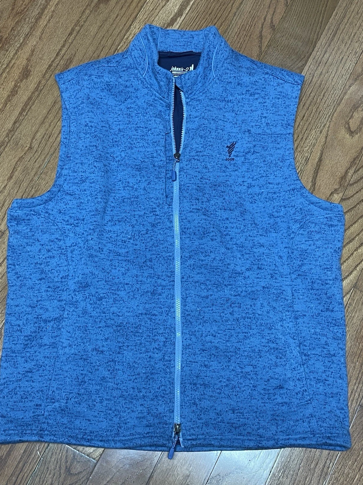 Johnnie-O Men’s Denalis Double-Zip Fleece Vest Mid Blue Size L