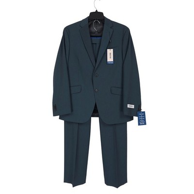 Kenneth Cole Reaction Mens Slim Fit 2 Piece Suit 40S 33x30 Dark Green Solid NWT