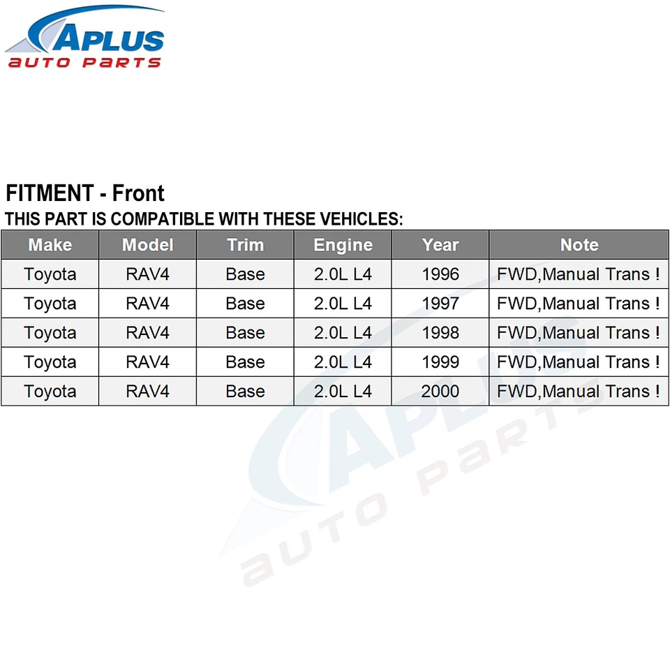Juego de eje delantero izquierdo y derecho CV para Toyota RAV4 FWD transmisión manual 1996-2000 Foto 3 de 4