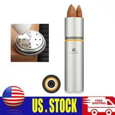 Galiner Metal 3-5CT Holder Cigar Humidor Silver W/Humidifier Hygrometer Portable