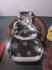 International Silver Company Snowman Cookie Tray | Silverplate |  15"