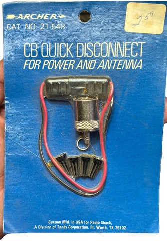 NOS Vintage Radio Shack Archer CB Quick-Disconnect Power & Antenna 21-548 USA