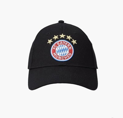 FC Bayern München Baseballcap Logo 5 Sterne schwarz Kappe FC Bayern Fanartikel