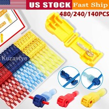 240/480Pcs Quick Disconnects T-Tap Self-Stripping Quick Splice Wire Terminals