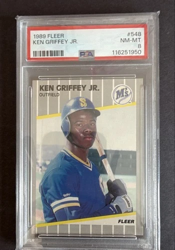 1989 Fleer - Ken Griffey Jr #548 (RC) PSA 8