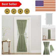 Elegant Sage Green Energy Efficient Rod Pocket Door Curtain Panel - 54" x 72"