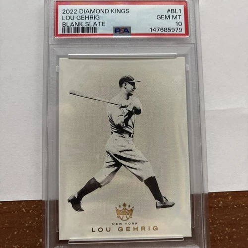 2022 Panini Diamond Kings Blank Slate Case Hit Insert Lou Gehrig PSA 10 GEM MINT