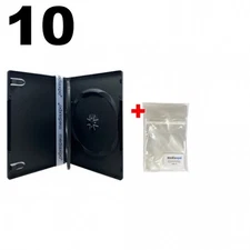 10 STANDARD Black Triple 3 Disc DVD Cases & 100 OPP Bags