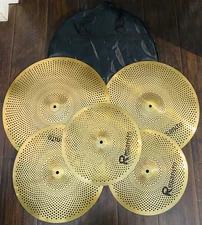 Resanito golden low volume cymbal set, 14"high hat+16"crash+18"crash+20"ride