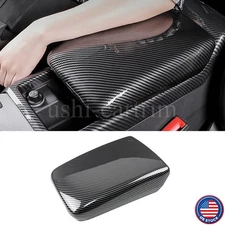 Carbon Fiber Center Console Armrest Box Cover Trim For Audi A4 A5 A4L 2017-2025