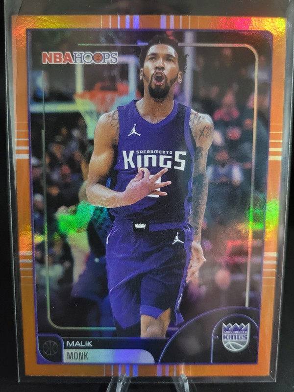 2025-26 Topps NBA Hoops- Malik Monk Orange Parallel #205 Sacramento Kings